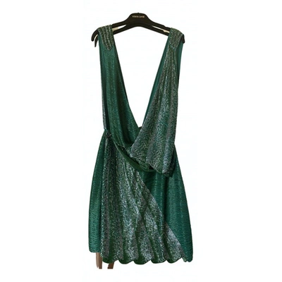 Pre-owned Roberto Cavalli Glitter Mid-length Dress In Green