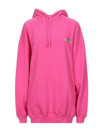 Shop Balenciaga Hooded Sweatshirt In Fuchsia