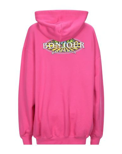 Shop Balenciaga Hooded Sweatshirt In Fuchsia