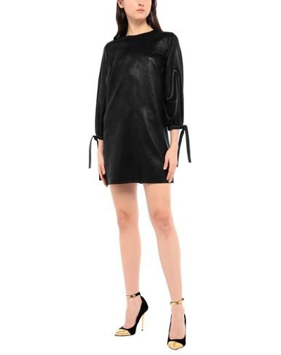 Shop Saint Laurent Woman Mini Dress Black Size 12 Silk, Polyester