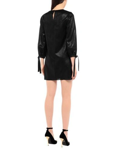 Shop Saint Laurent Woman Mini Dress Black Size 12 Silk, Polyester