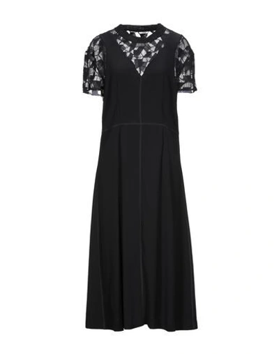 Shop Maison Margiela Woman Midi Dress Black Size 8 Triacetate, Polyethylene, Cotton, Polyamide, Polyester