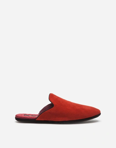 Shop Dolce & Gabbana Suede Slippers