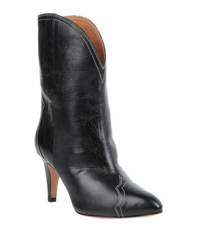 Isabel Marant Acna Leather Ankle Boots In Black
