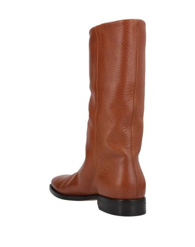 Shop Saint Laurent Woman Knee Boots Tan Size 8 Soft Leather In Brown