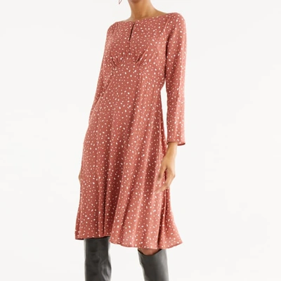 Shop Paisie Speckle Print Dress In Dark Blush & White