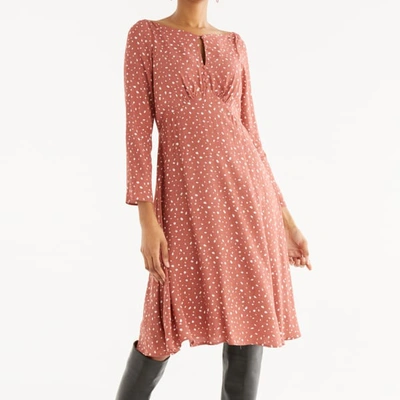 Shop Paisie Speckle Print Dress In Dark Blush & White