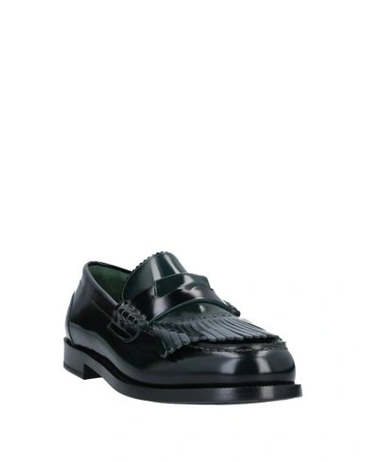 Shop Burberry Loafers In Dark Green