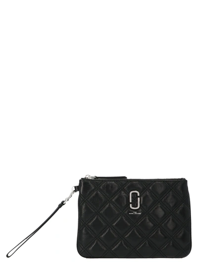 Shop Marc Jacobs The Quilted Softshot Wristlet Pouch In Black