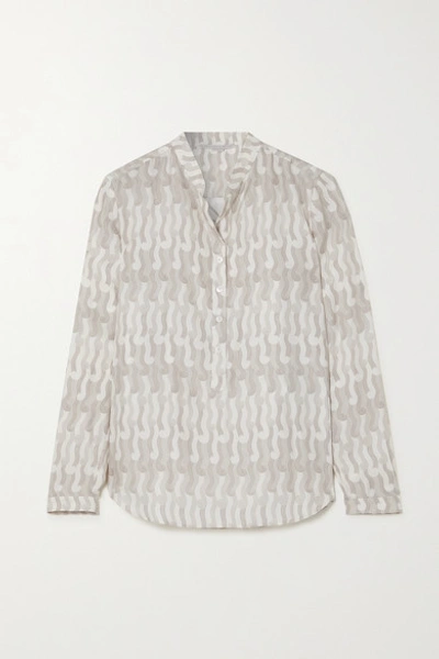 Shop Stella Mccartney Eva Printed Silk Shirt In White