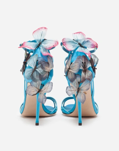 Shop Dolce & Gabbana Satin Sandals With Embroidery