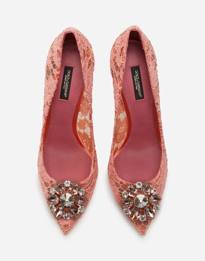 Shop Dolce & Gabbana Taormina Lace Pumps With Crystals