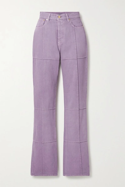 Shop Jacquemus Organic High-rise Straight-leg Jeans In Lilac