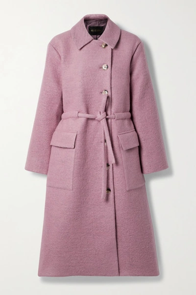 Shop Stine Goya Margret Belted Wool-blend Coat In Baby Pink