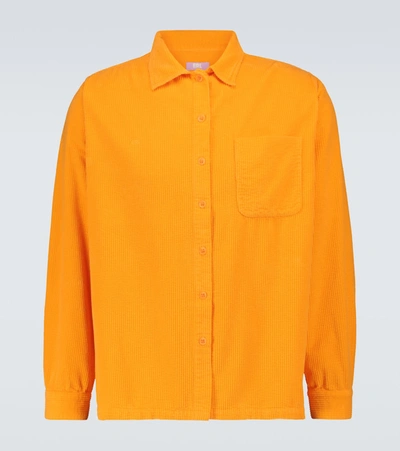 Shop Erl Button-down Corduroy Shirt In Orange