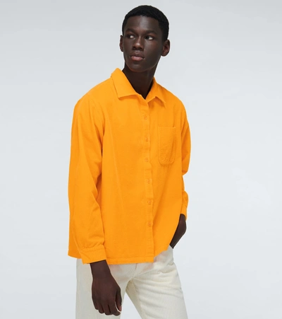 Shop Erl Button-down Corduroy Shirt In Orange