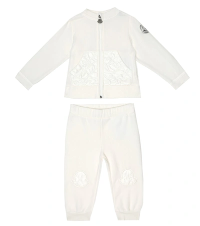 Shop Moncler Baby Sweatshirt And Trackpants Set In White