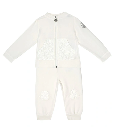 Shop Moncler Baby Sweatshirt And Trackpants Set In White