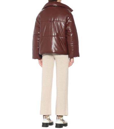 Shop Nanushka Hide Faux Leather Puffer Jacket In Brown