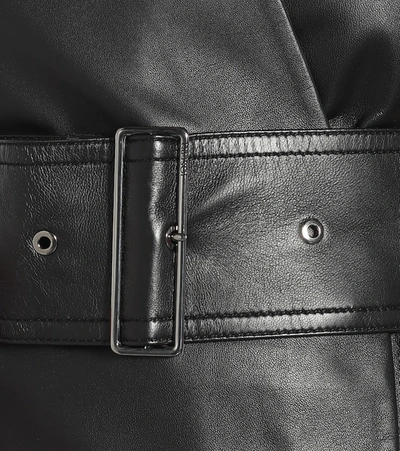 Shop Joseph Dibo Leather Midi Dress In Black