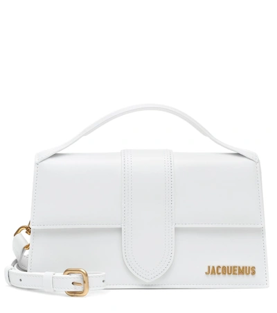 Shop Jacquemus Le Grand Bambino Leather Shoulder Bag In White