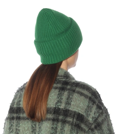 Shop Acne Studios Pansy N Face Wool Beanie In Green