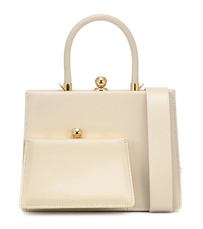 Shop Ratio Et Motus Twin Frame 22 Leather Tote In White