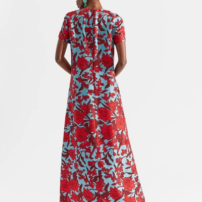 La Doublej Floral Print Swing Dress In Lilium Turchese