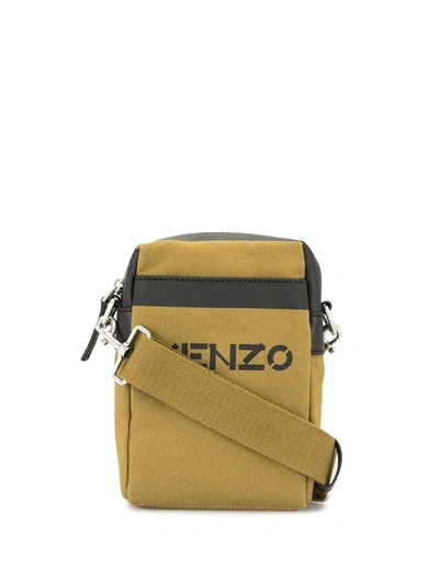 Shop Kenzo Small Logo Crossbody Bag In Brown