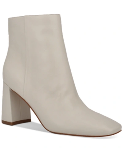 Shop Marc Fisher Fellie Square-toe Booties Women's Shoes In Ivory