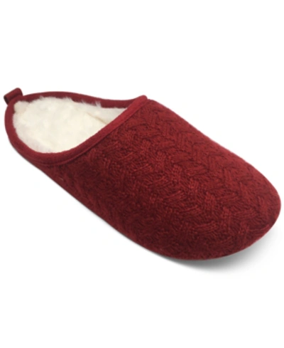 Shop Charter Club Women's Sweater-knit Slide Slippers, Created For Macy's In Crimson Red