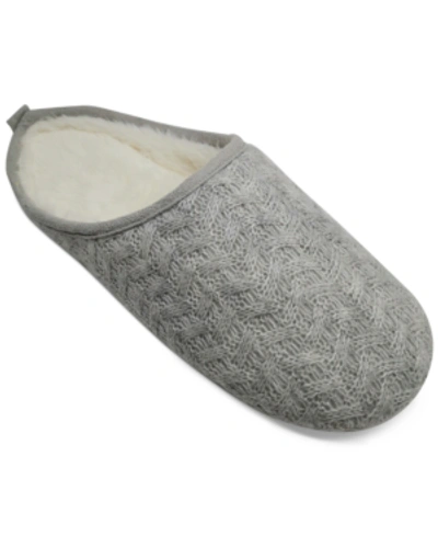 Shop Charter Club Women's Sweater-knit Slide Slippers, Created For Macy's In Hthr Storm