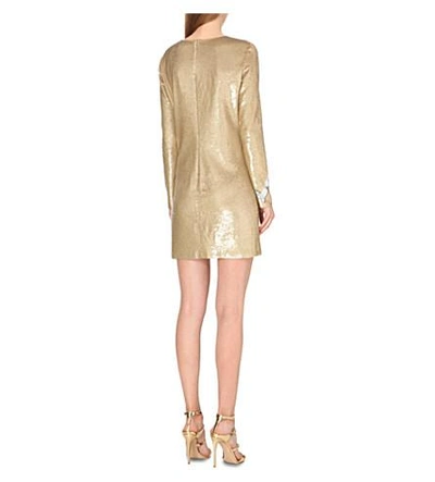 Shop Emilio Pucci Zig-zag Sequinned Dress In Gold
