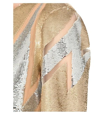 Shop Emilio Pucci Zig-zag Sequinned Dress In Gold