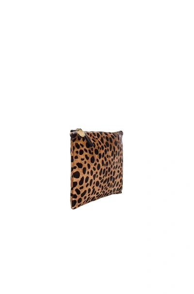 Shop Clare V . Flat Calf Hair Clutch In Brown. In Leopard