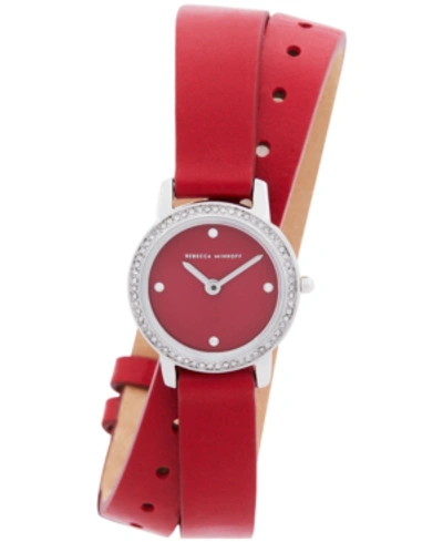 Shop Rebecca Minkoff Women's Major Red Leather Strap Watch 22mm