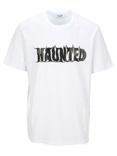 Shop Msgm Haunted T-shirt In White