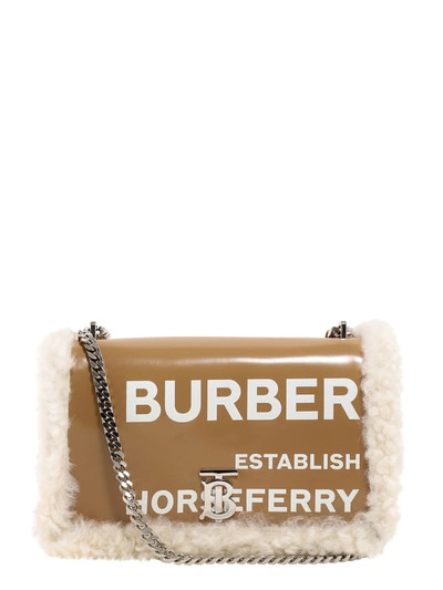 Shop Burberry Horseferry-print Shoulder Bag In Beige