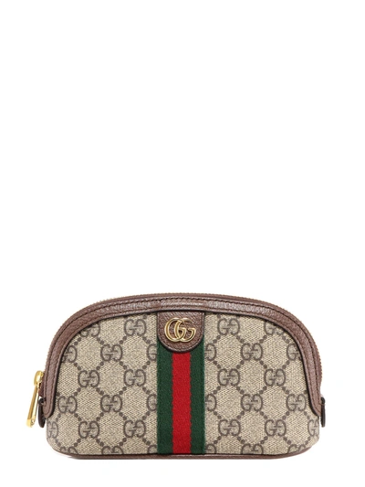 Shop Gucci Ophidia Gg Wash Bag In Brown