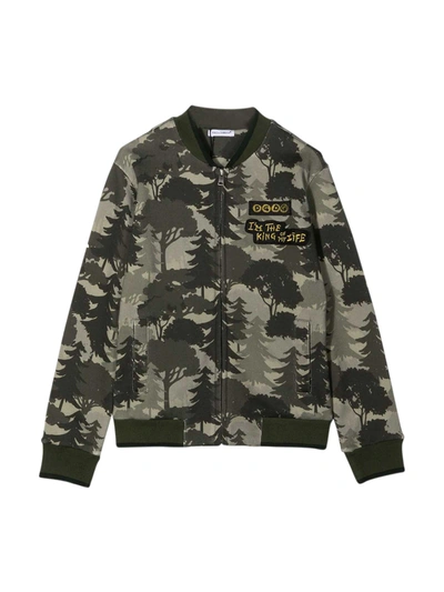 Shop Dolce & Gabbana Camouflage Bomber Jacket In Verde