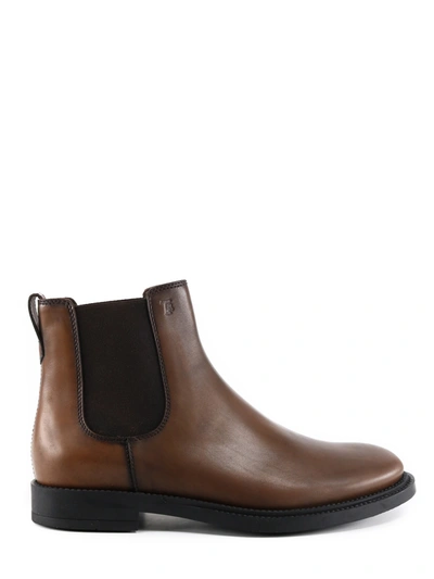 Shop Tod's Leather Ankle Boot Brown