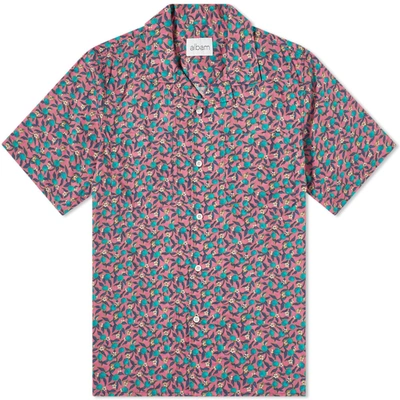 Shop Albam Short Sleeve Revere Collar Shirt In Red