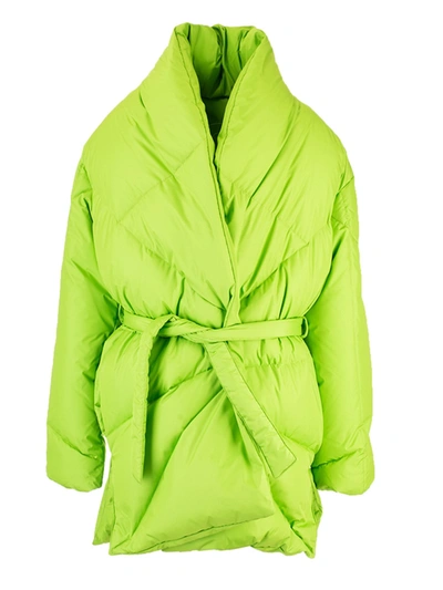 Shop Khrisjoy Robe Coat In Lime Green