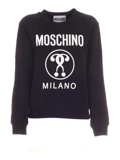 Shop Moschino Crewneck Sweatshirt In Black