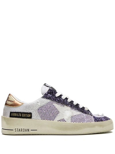 Shop Golden Goose 'stardan' Sneakers In Glitter-optik In White