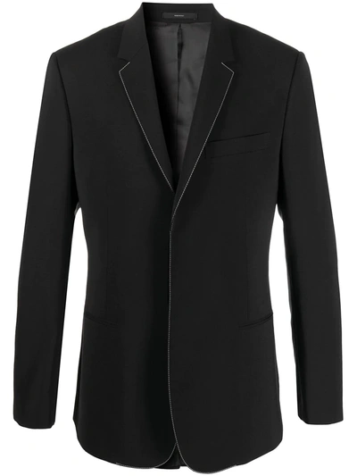 Shop Paul Smith Contrast Topstitching Blazer In Black