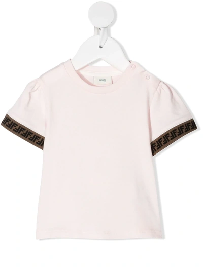 Shop Fendi Ff Trim T-shirt In Pink