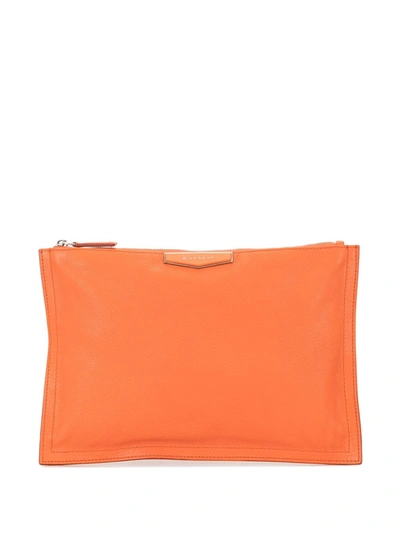 Pre-owned Givenchy Antigona Clutch Bag In Orange