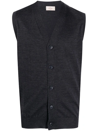 Shop Altea Knitted Wool Vest In Grey