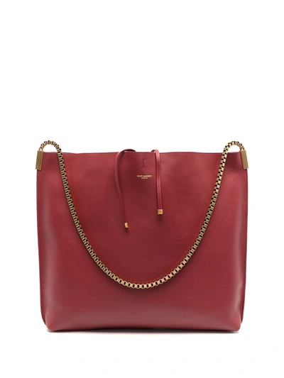 Shop Saint Laurent Medium Suzanne Tote Bag In Red